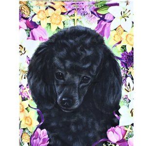 Black Poodle Garden Flag Minature Toy French Large 29" x 38" Outdoor Decor